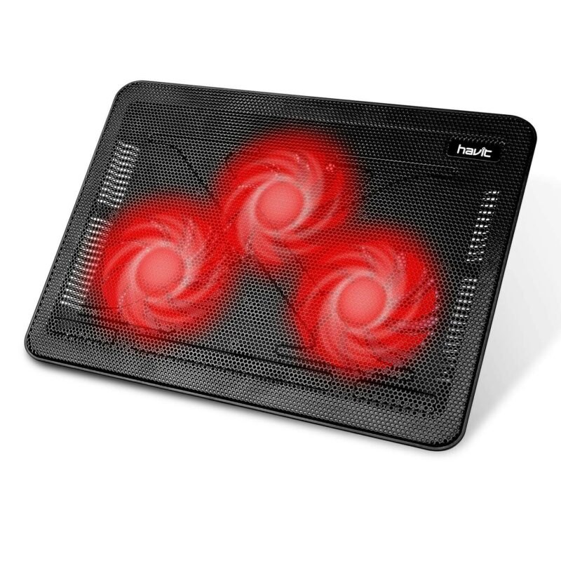 ventilador tecnolab para notebook 110mm, velocidad 1100rpm, flujo de aire 65cfm, 2 puertos usb. red
