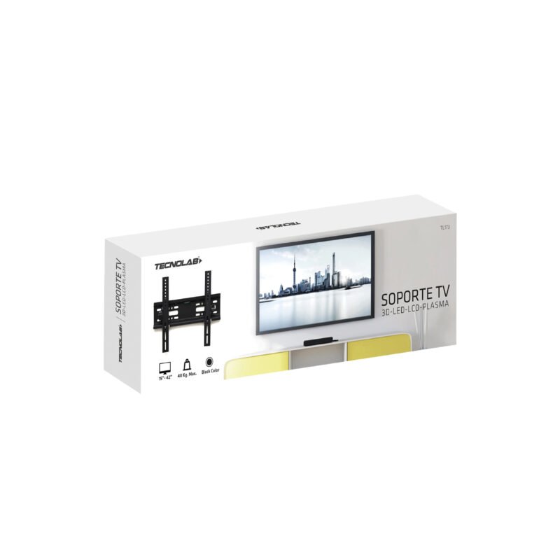soporte tecnolab tv de pared, 15" 42", hasta 40kg, acero laminado, vesa 200x200mm, angulo ajustable. — vista 2