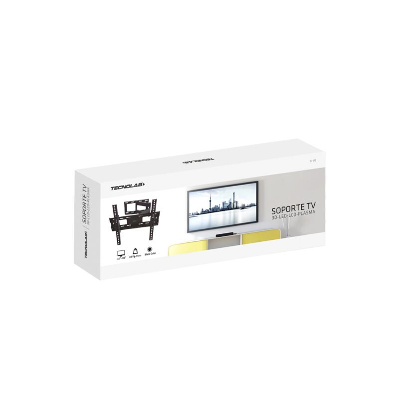 soporte tecnolab tv de pared, 32" 80", hasta 65kg, acero laminado, vesa 600x400mm, angulo ajustable. — vista 2