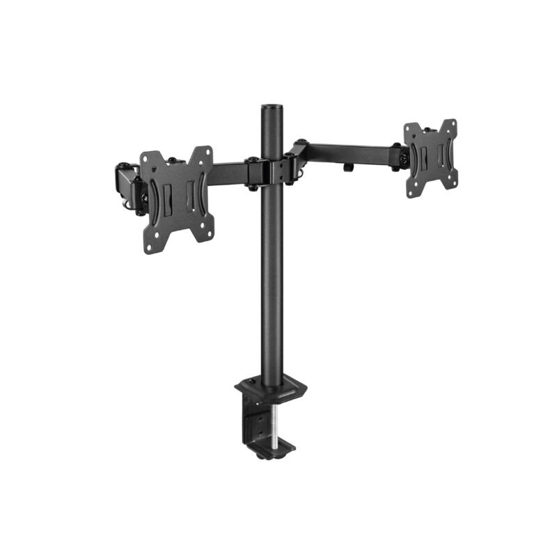 soporte tecnolab doble para monitor 13" 27", hasta 8kg, ajustable, acero laminado, vesa 75x75mm/100x100mm.