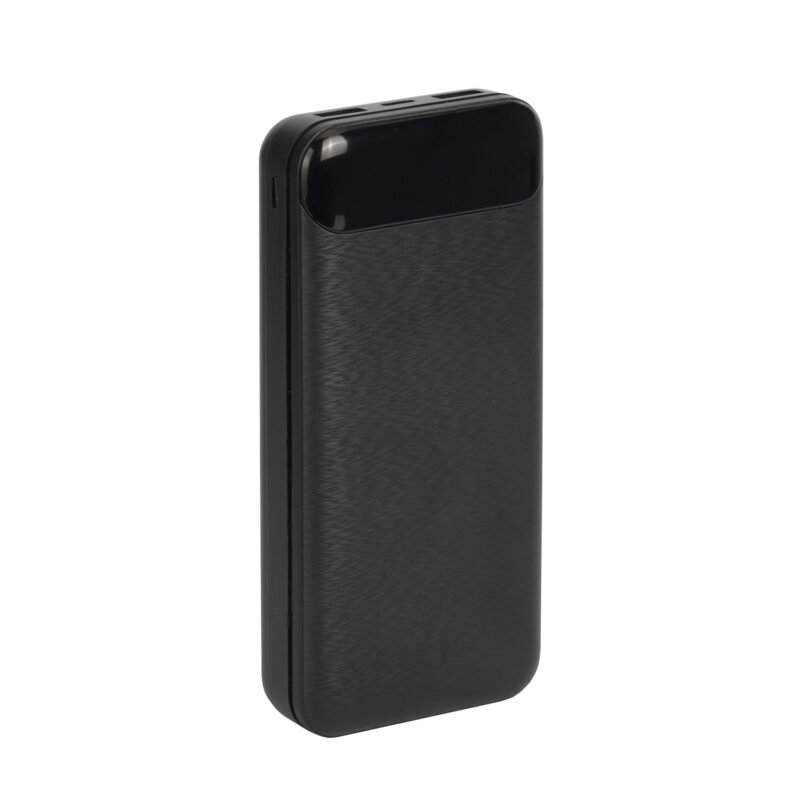 powerbank tecnolab 20000mah portatil, entrada micro usb y tipo c, pantalla display, incluye cable de carga.