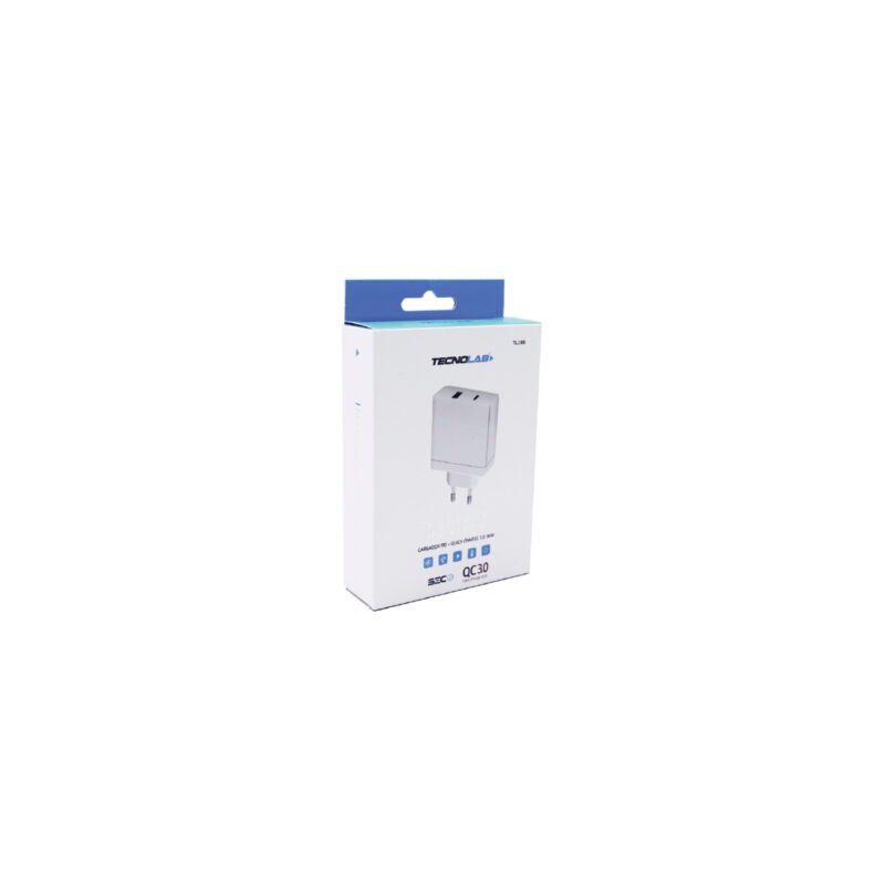 cargador de pared tecnolab tipo c usb carga super rapida 36w — vista 2
