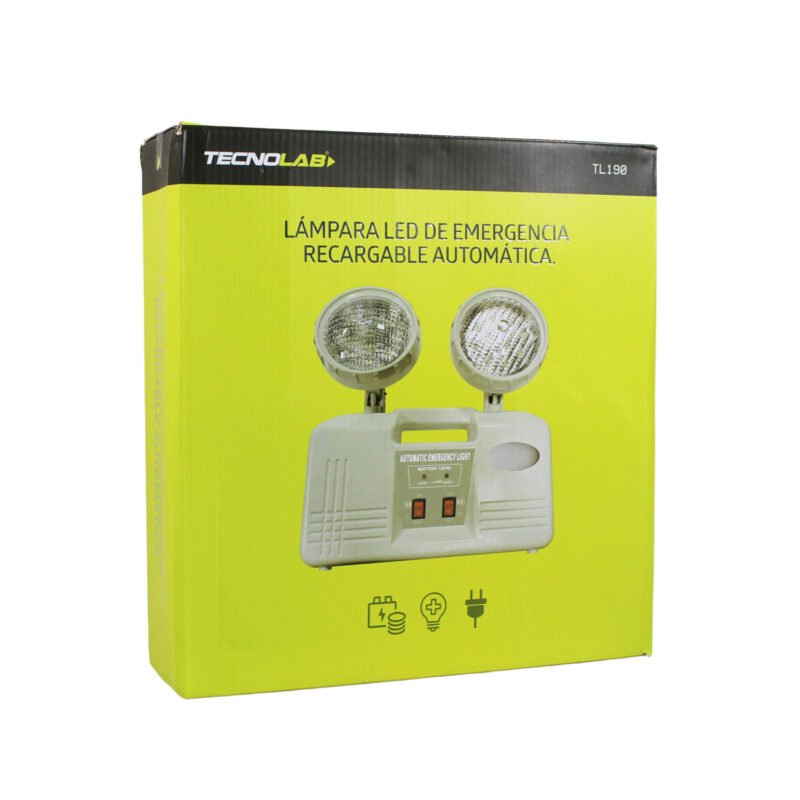 luz de emergencia led recargable, doble foco 180 lumenes
