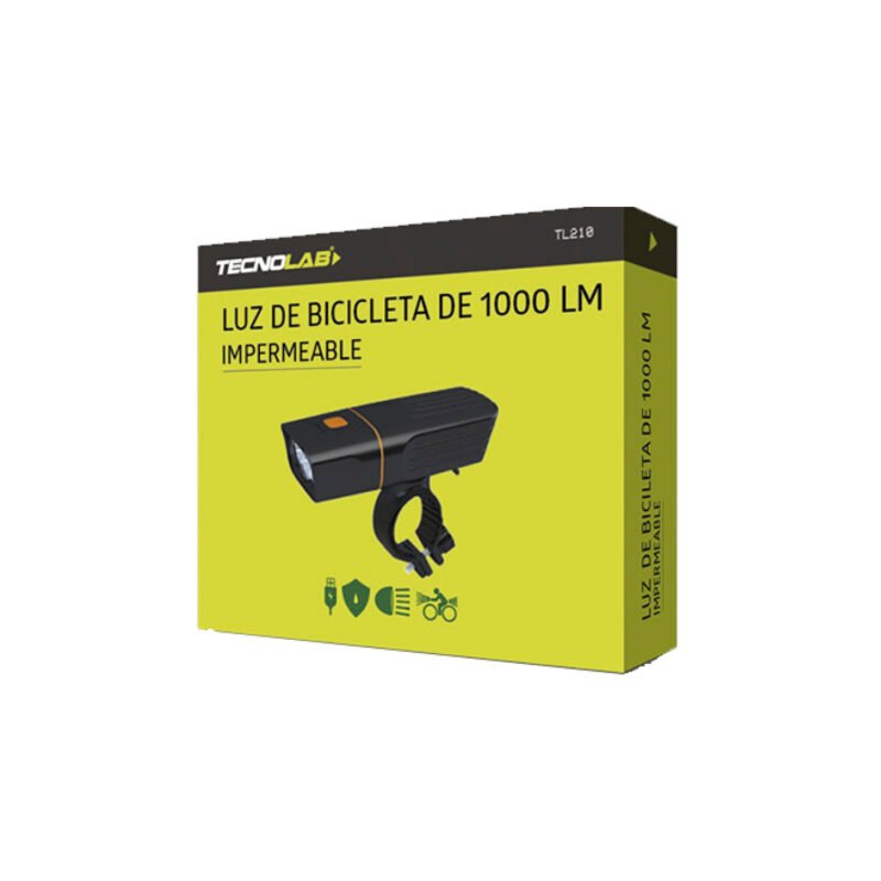 linterna tecnolab led con luz t6 para bicicletas, distancia de irradiacion 300 500m, bateria 2400mah, carga micro usb, ipx5, 3 modos de luz. 1000 lumenes — vista 5