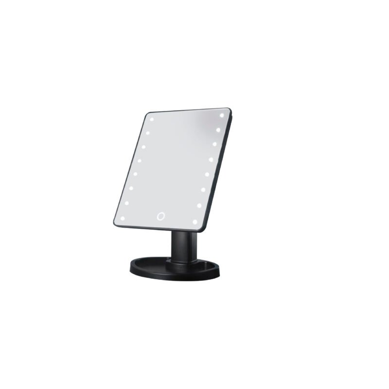 espejo de maquillaje tecnolab con luz led, zoom x5, control de luz, giro 180°, 16 leds de alto brillo.