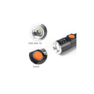 linterna tecnolab led cree, carga usb, resistente a agua, zoom ajustable, aleacion de aluminio, 3000 lumenes.