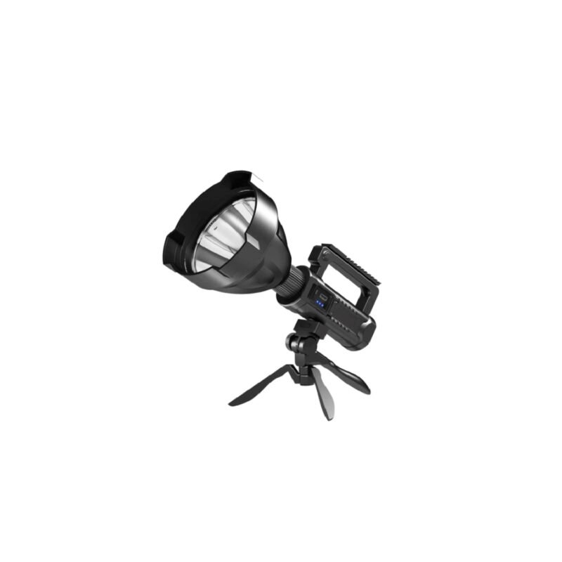 linterna tecnolab led recargable, usb, incluye tripode, luz de largo alcance, duracion 5 10 horas. 2000 lumenes.