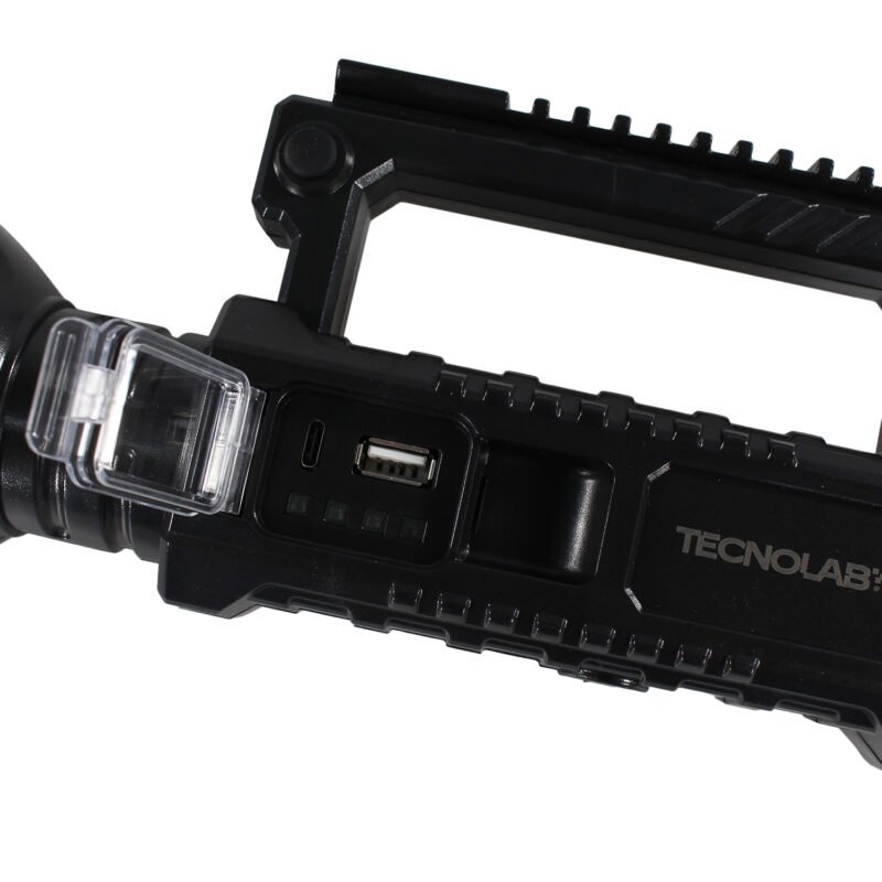 linterna tecnolab led recargable, usb, incluye tripode, luz de largo alcance, duracion 5 10 horas. 2000 lumenes. — vista 12
