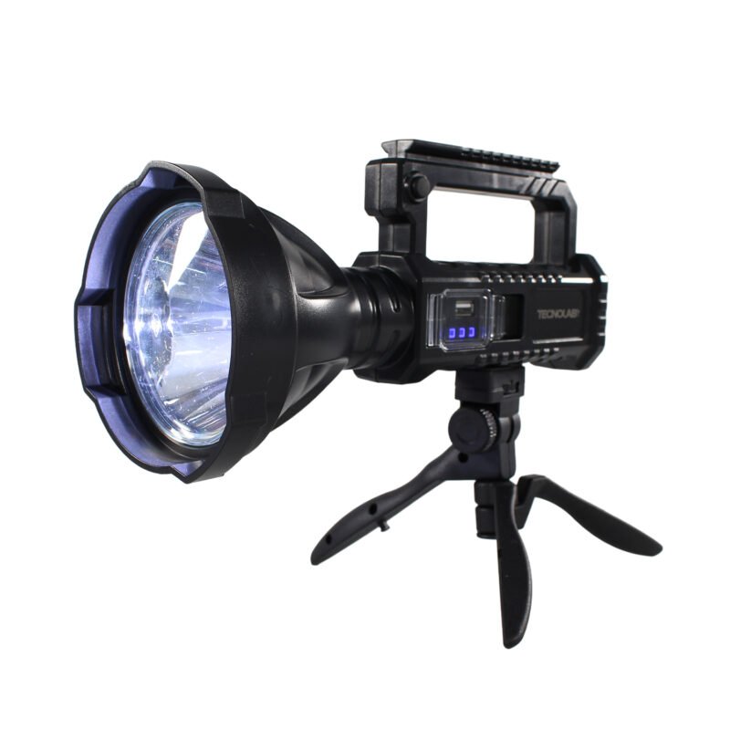 linterna tecnolab led recargable, usb, incluye tripode, luz de largo alcance, duracion 5 10 horas. 2000 lumenes. — vista 15