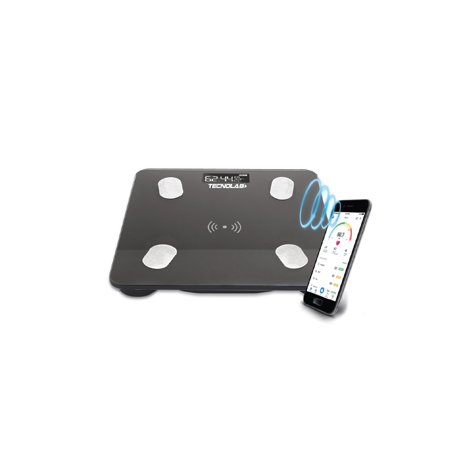 pesa digital tecnolab, compatible smartphone, mediciones de masa, grasa y tasa metabolica. pesa digital tecnolab, compatible smartphone, mediciones de masa, grasa y tasa metabolica.