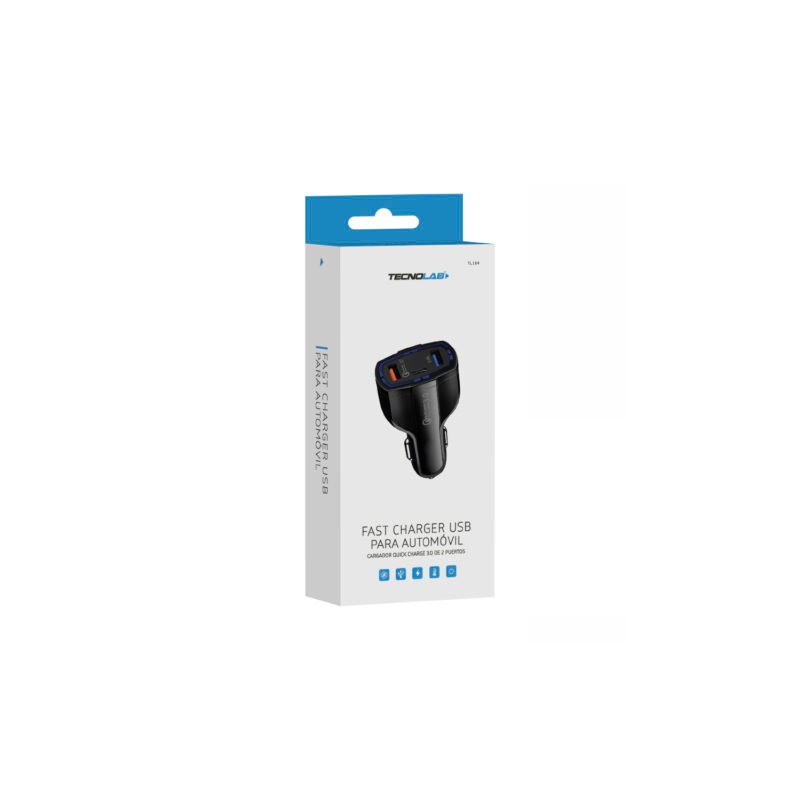cargador tecnolab para automovil carga rapida qc3.0 para s, 12v con 3 puertos usb + pd — vista 3