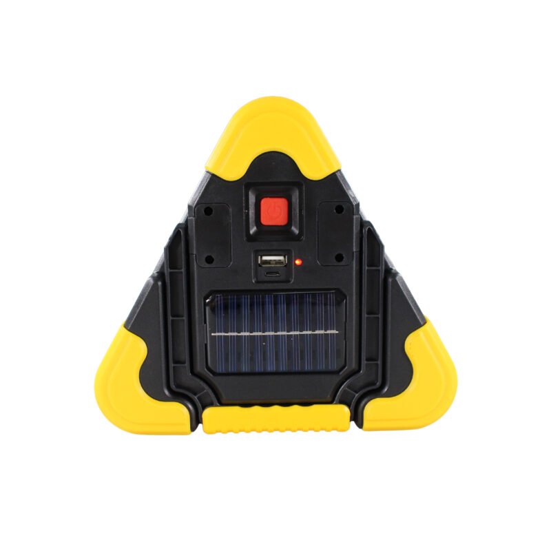 triangulo de emergencia con luz led para automoviles multifuncion tecnolab, bateria recargable, panel de carga solar, pilas aa x3, entrada/salida usb micro usb. — vista 2
