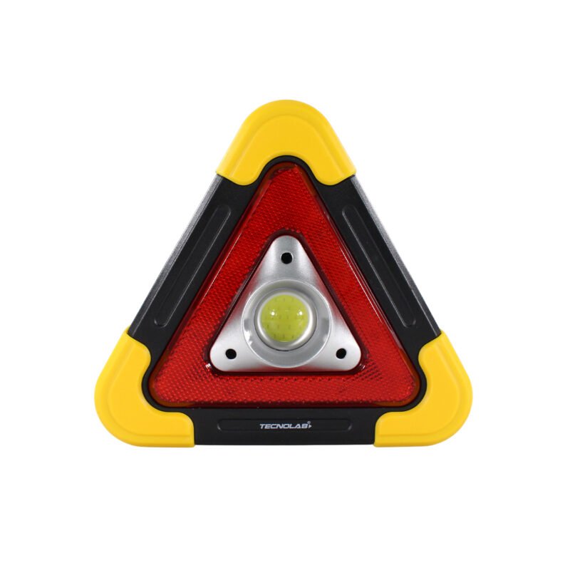 triangulo de emergencia con luz led para automoviles multifuncion tecnolab, bateria recargable, panel de carga solar, pilas aa x3, entrada/salida usb micro usb. — vista 3