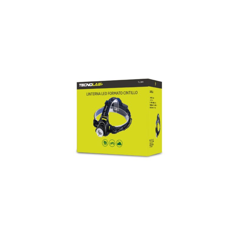 linterna tecnolab led cintillo cree t6 10w, bateria recargable 2x18650, carga micro usb, ajuste de inclinacion.