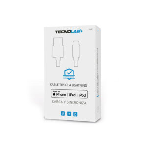 cable de iphone y ipad tipo c a lightning certificado black