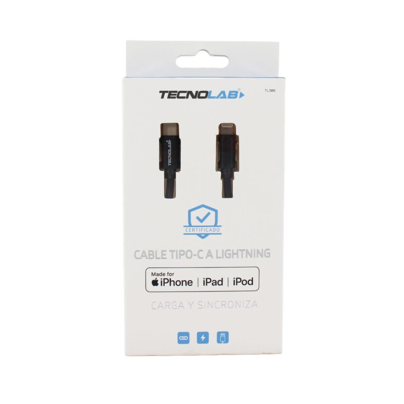 cable de iphone y ipad tipo c a lightning certificado black — vista 3