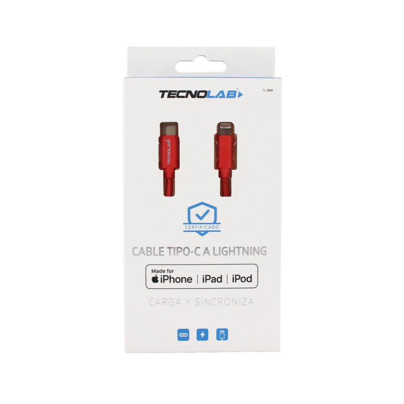 cable de iphone y ipad tipo c a lightning certificado red — vista 3