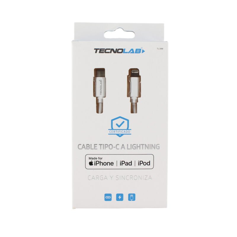 cable de iphone y ipad tipo c a lightning certificadowhite — vista 4
