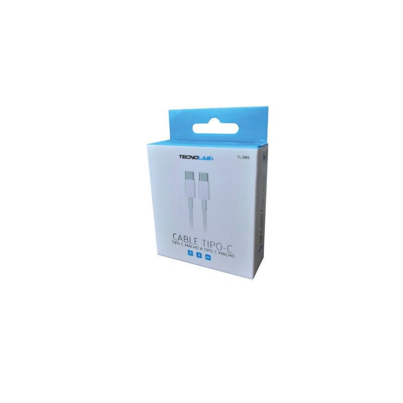 cable tipo c a tipo c para celulareswhite. 1mt box 2.0 — vista 2