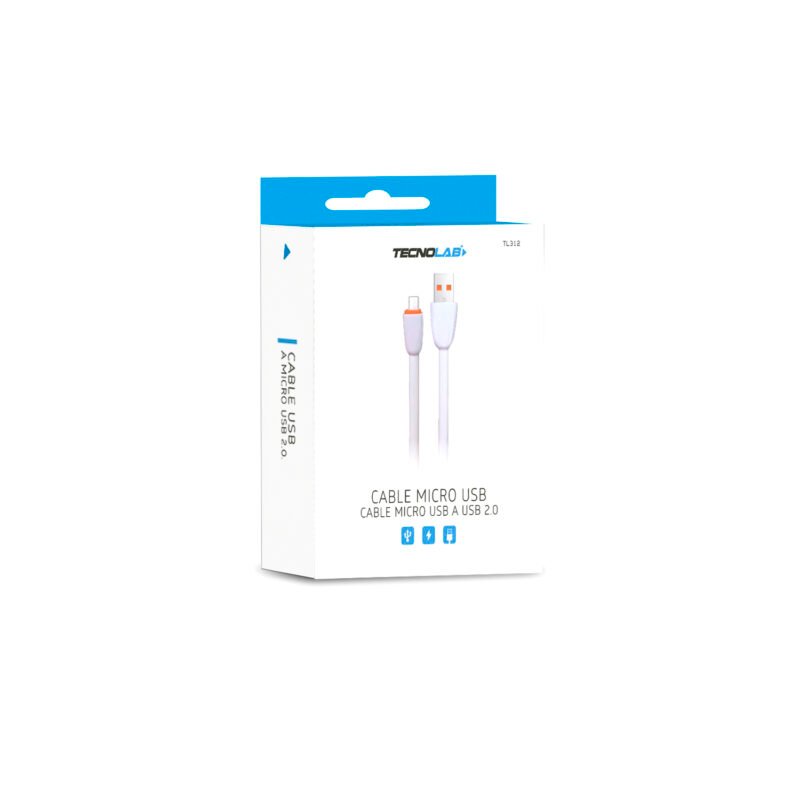 cable usb 2.0 a micro usb white. 1 mt box — vista 2