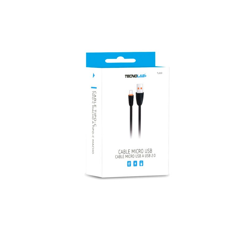 cable usb a micro usb 2.0. black. 1 mt box