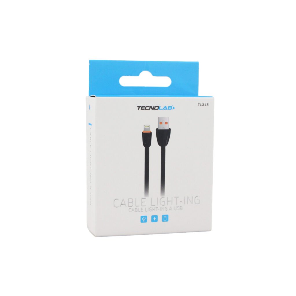 cable lightning usb iphone/ ipad. black. 1 mt box