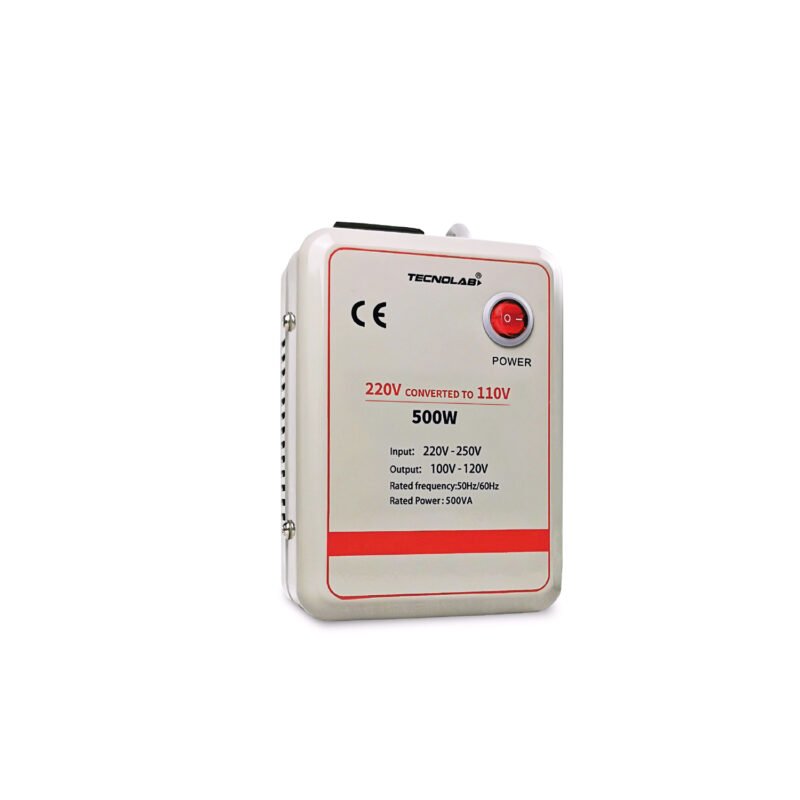 transformador voltaje tecnolab 500w, entrada 220v 250v, salida 100v 120v, frecuencia 50/60hz, 500va — vista 3