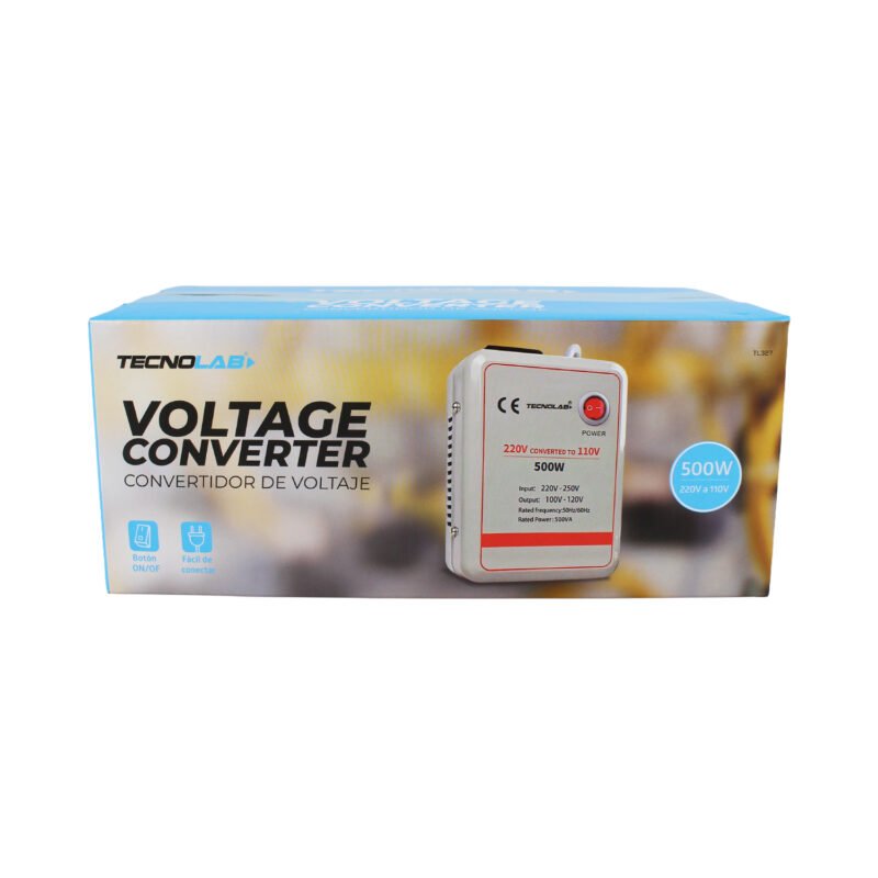 transformador voltaje tecnolab 500w, entrada 220v 250v, salida 100v 120v, frecuencia 50/60hz, 500va — vista 5