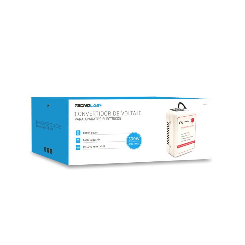 transformador voltaje tecnolab 500w, entrada 220v 250v, salida 100v 120v, frecuencia 50/60hz, 500va — vista 4