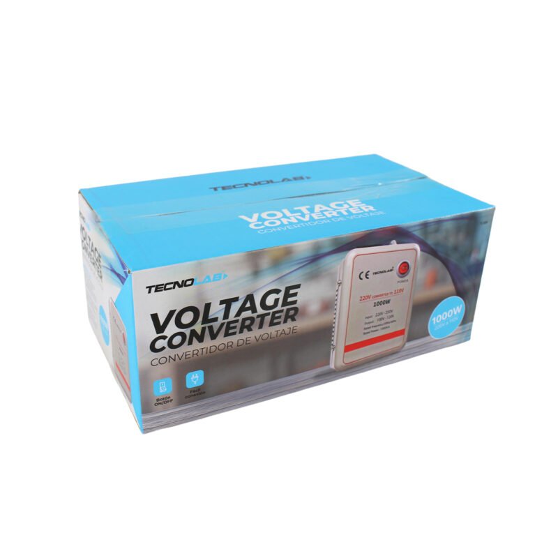 transformador voltaje tecnolab 1000w, entrada 220v 250v, salida 100v 120v, frecuencia 50/60hz, 1000va. — vista 3
