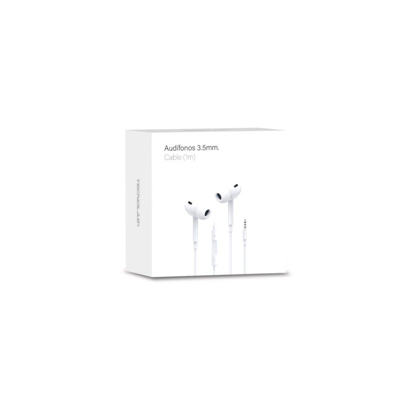audifono tecnolab in ear, conector 3.5, cable de 1m, compatibles con smartphones y dispositivos audio.white — vista 4