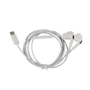 audifono tecnolab in ear, conector tipo c, cable de 1m, compatibles con smartphones y dispositivos audio.white