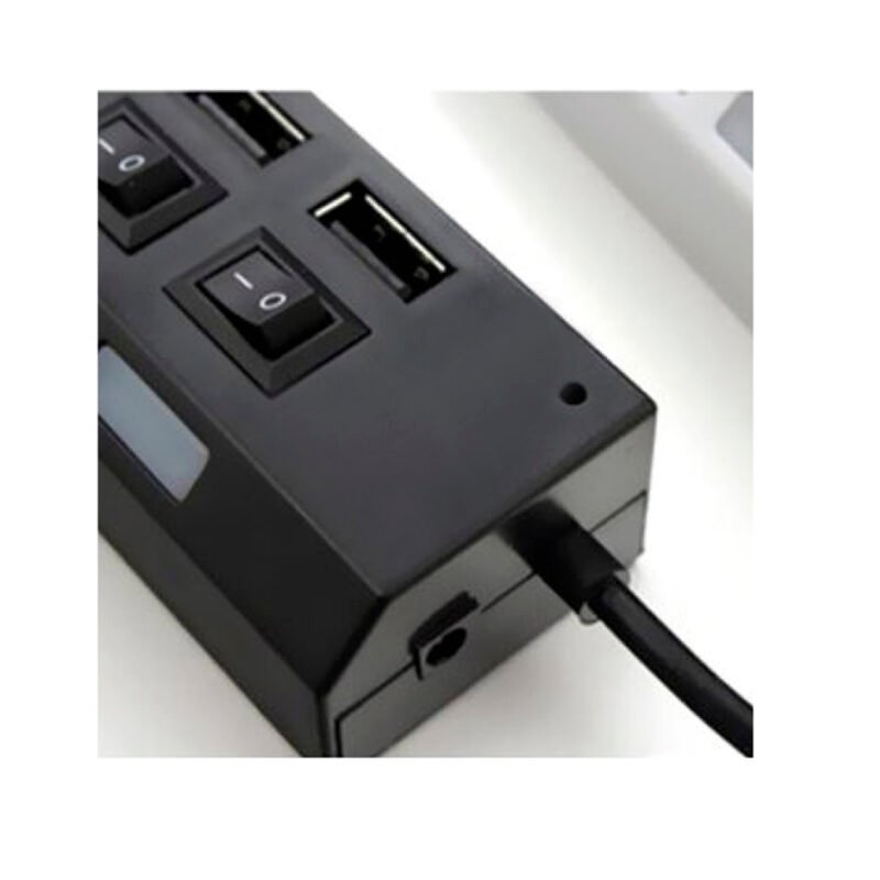 hub tecnolab usb de 7 puertos, indicador led azul, interruptor on/off, usb 3.0, compatible usb 1.1, plug & play, incluye cable plano. — vista 3
