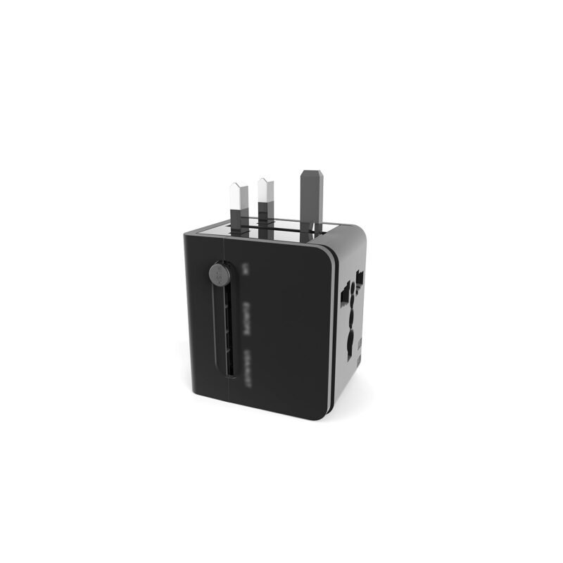 adaptador de viaje universal tecnolab 2 usb 110v o 220v color black — vista 3