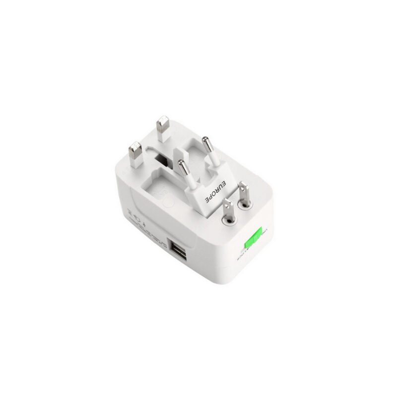 adaptador de viaje universal tecnolab con doble puerto usb — vista 2
