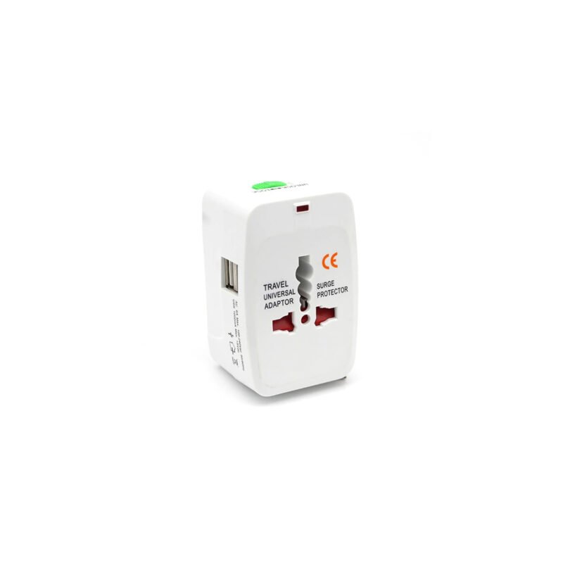 adaptador de viaje universal tecnolab con doble puerto usb — vista 3