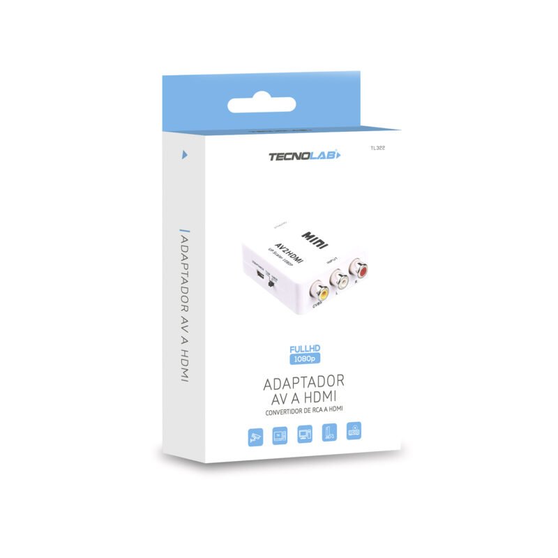 convertidor tecnolab rca av a hdmi 1080p.