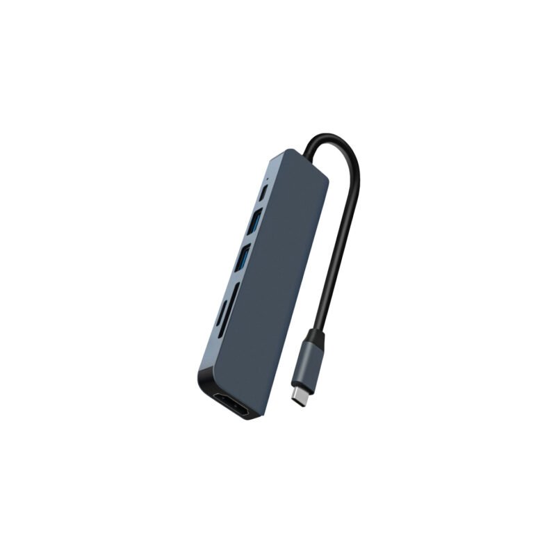 hub tipo c 6 en 1 hdmi / usb 3.0x2 / tf / sd / tipo c — vista 2