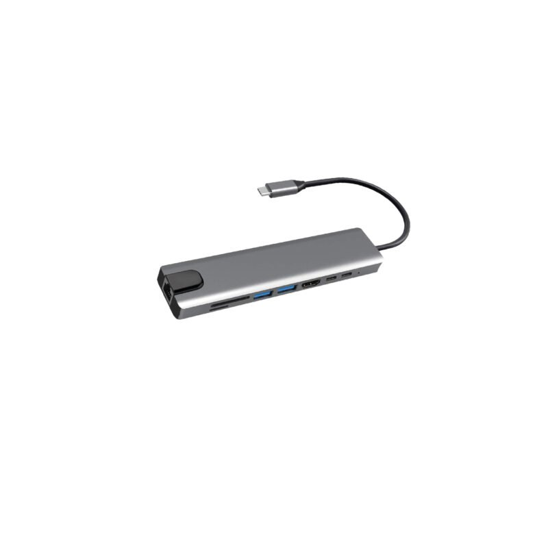 hub tipo c 8 en 1 hdmi /usb 3.0x2 /tf /sd /tipo c /pd /rj45 — vista 2