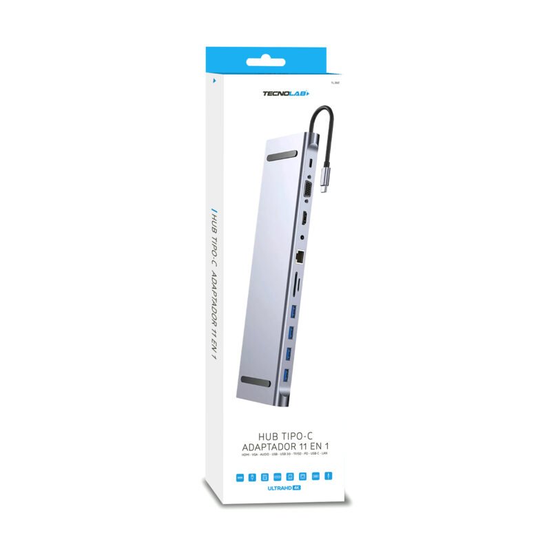 hub tipo c 11 en 1 hdmi /vga /3.5mm/ usb /usb 3.0 /tf /sd /tipo c /pd /rj45