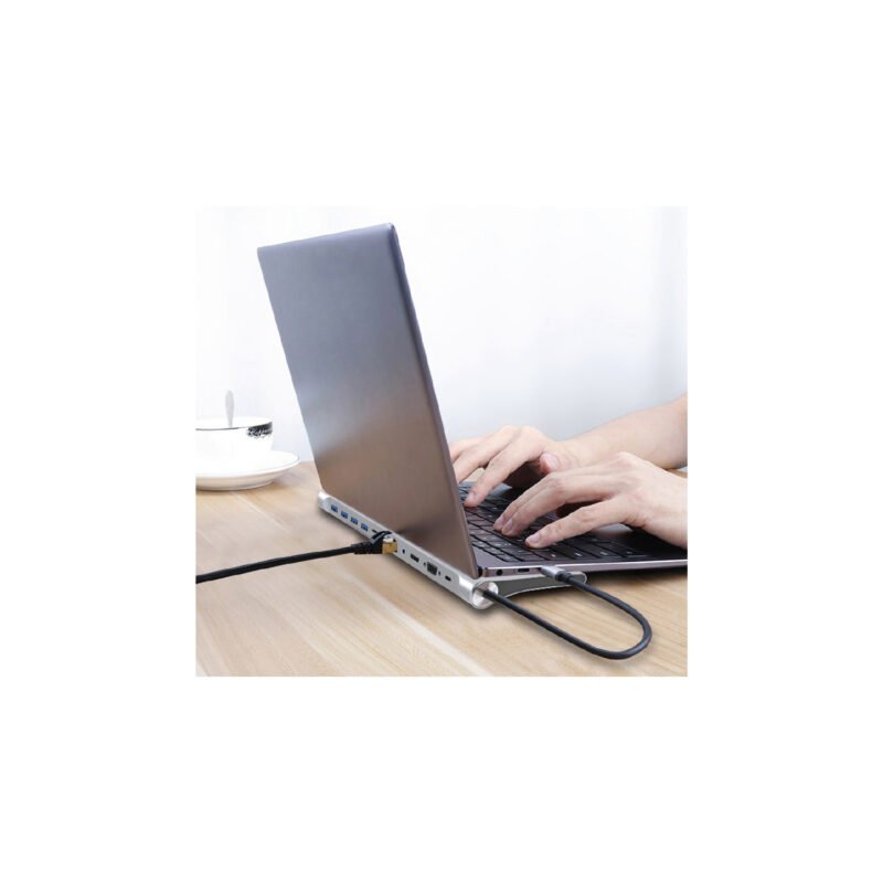 hub tipo c 11 en 1 hdmi /vga /3.5mm/ usb /usb 3.0 /tf /sd /tipo c /pd /rj45 — vista 4