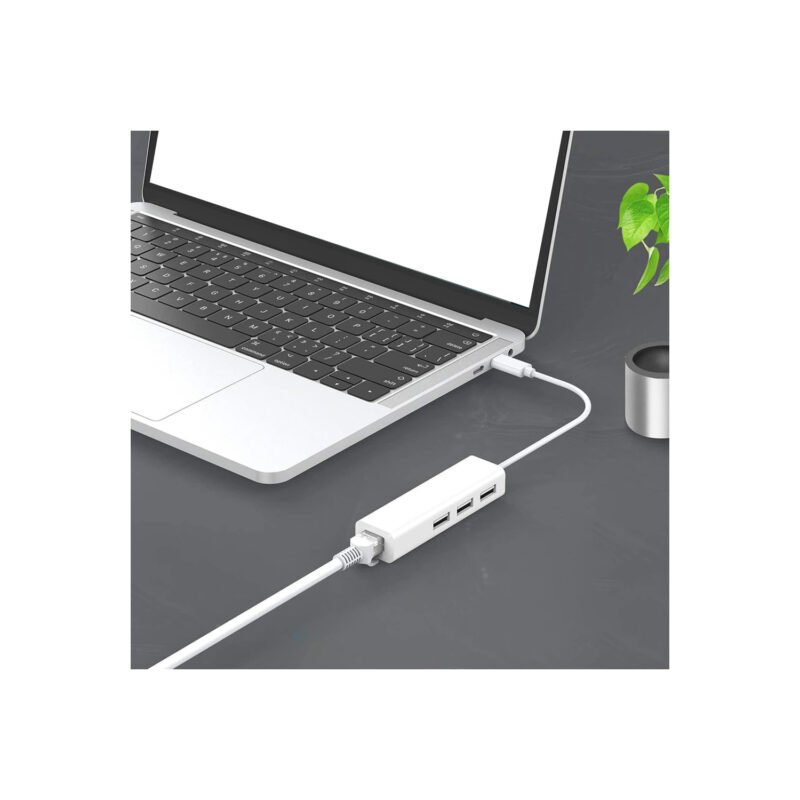 hub tecnolab tipo c 4 en 1, usb 2.0 a 480mbps, longitud del cable 12 cms. 3xusb2.0/rj45 — vista 2