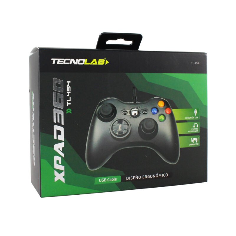 control para xbox 360 con cable black — vista 2