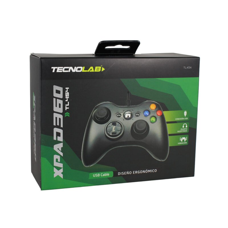 control para xbox 360 con cable black — vista 4