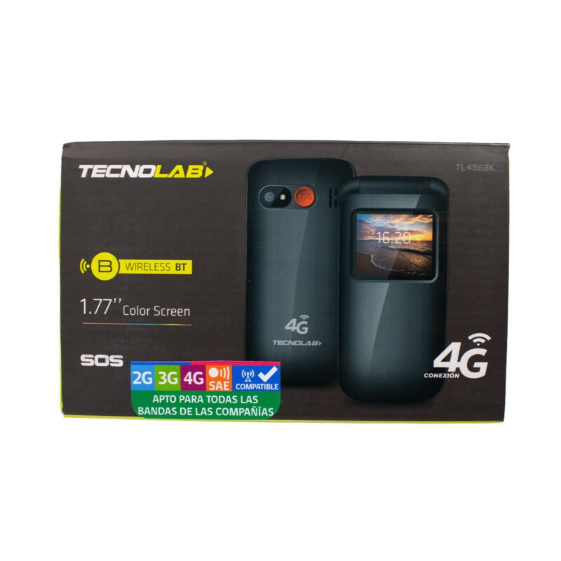 telefono senior tecnolab 4g, linterna, camara, radio fm, bt, sos, bateria 600mah, pantalla 1.77". black — vista 6