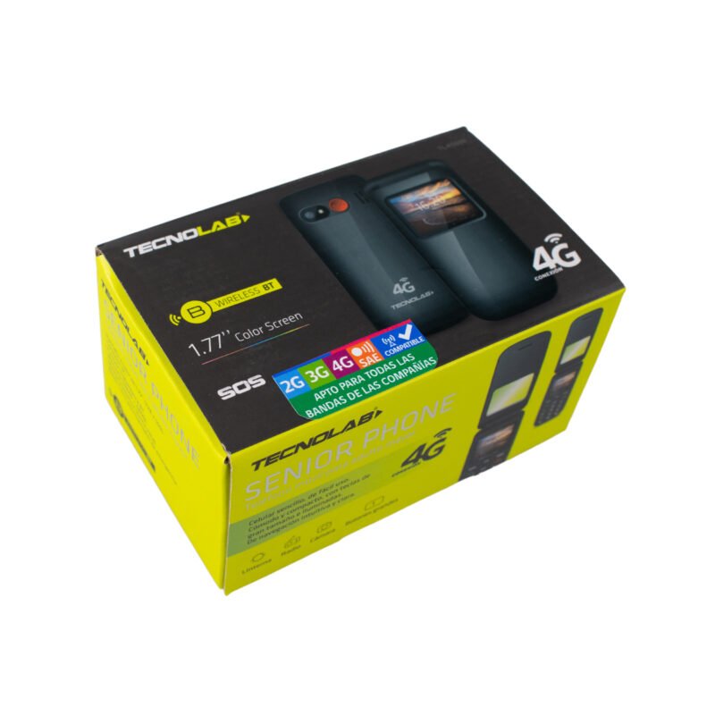 telefono senior tecnolab 4g, linterna, camara, radio fm, bt, sos, bateria 600mah, pantalla 1.77". black — vista 7