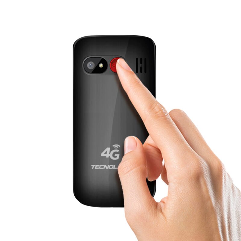 telefono senior tecnolab 4g, linterna, camara, radio fm, bt, sos, bateria 600mah, pantalla 1.77". black — vista 3