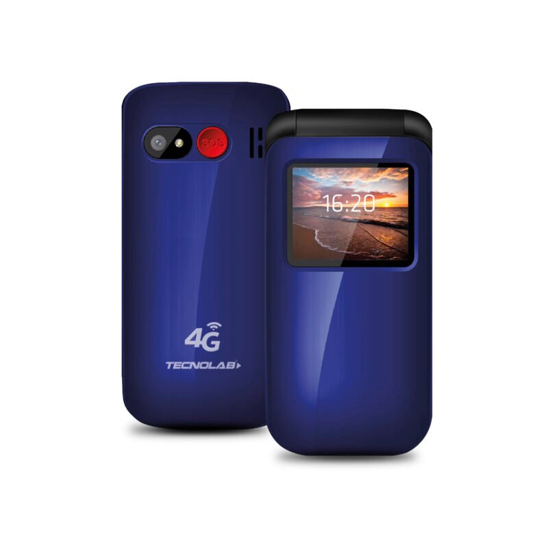 telefono senior tecnolab 4g, linterna, camara, radio fm, bt, sos, bateria 600mah, pantalla 1.77". blue.