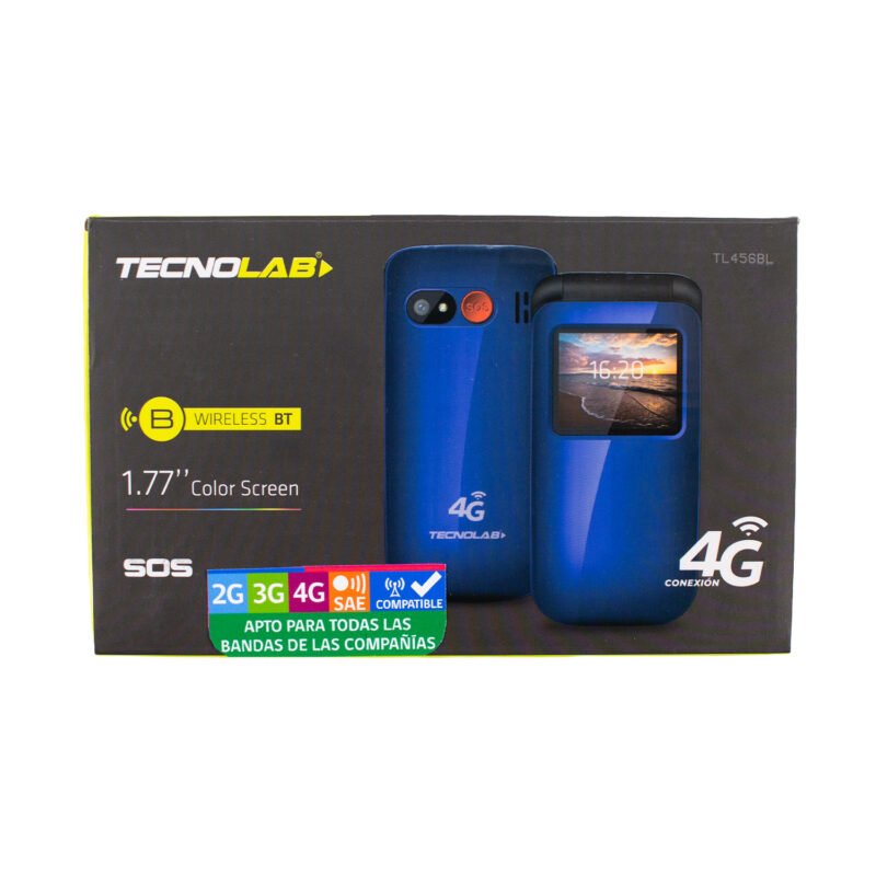 telefono senior tecnolab 4g, linterna, camara, radio fm, bt, sos, bateria 600mah, pantalla 1.77". blue. — vista 6