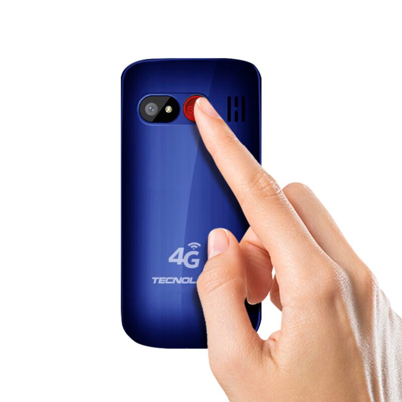 telefono senior tecnolab 4g, linterna, camara, radio fm, bt, sos, bateria 600mah, pantalla 1.77". blue. — vista 3